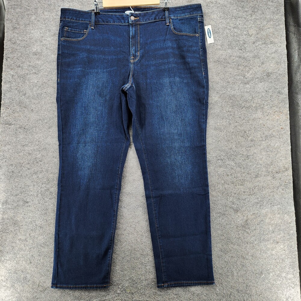 Old Navy Jeans Womens 24 Plus Long Power Straight Blue Denim